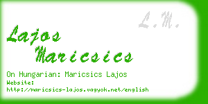 lajos maricsics business card